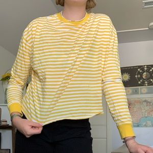 yellow & white striped long sleeve tee!
